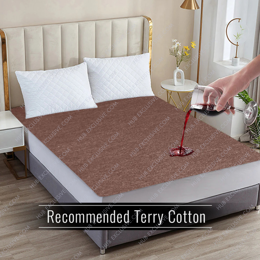 Premium Terry Cotton 100% Waterproof Fitted Mattress Protector In 4 Colors