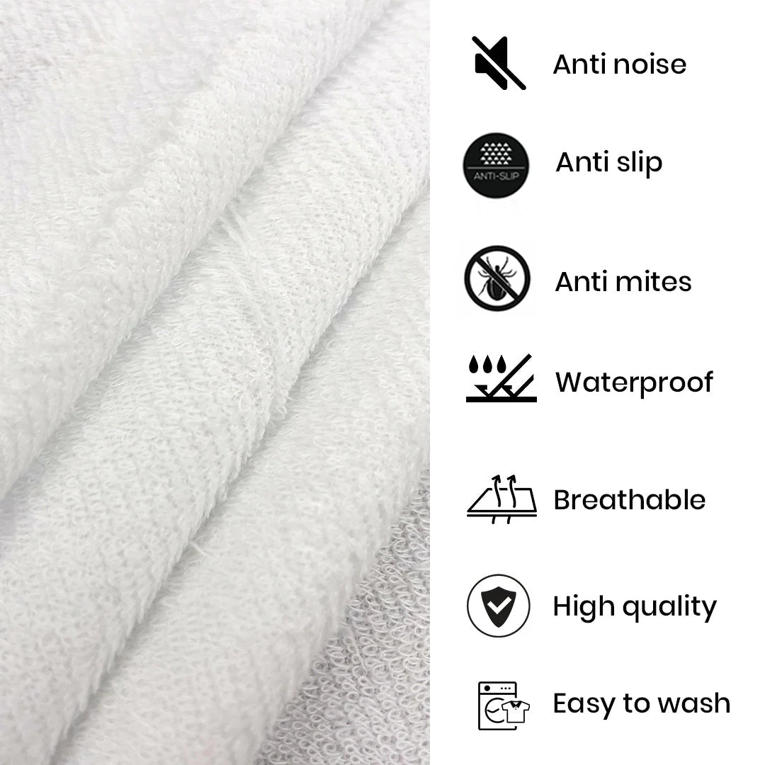 Premium Terry Cotton 100% Waterproof Fitted Mattress Protector In 4 Colors