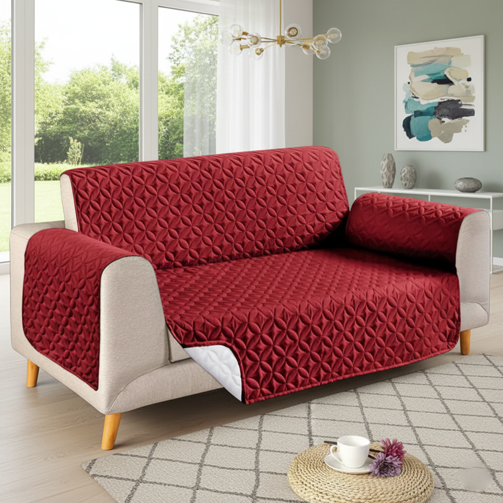 Microfiber Quilted Sofa Cover in Different Colors
