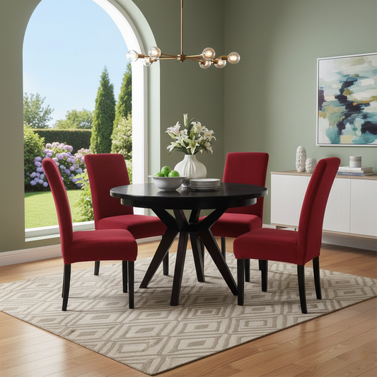 Fitted Style Cotton Jersey Chair Cover - Maroon